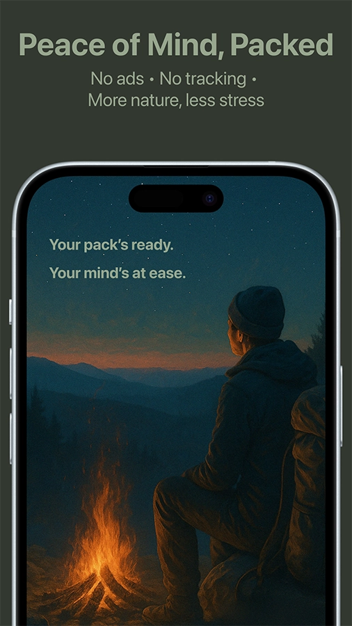 Peace of mind, packed. No ads! No tracking! More nature, less stress.