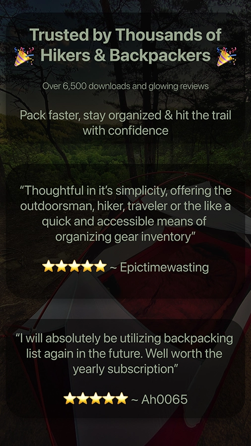 Backpacking List is trusted by thousands of hikers and backpackers.